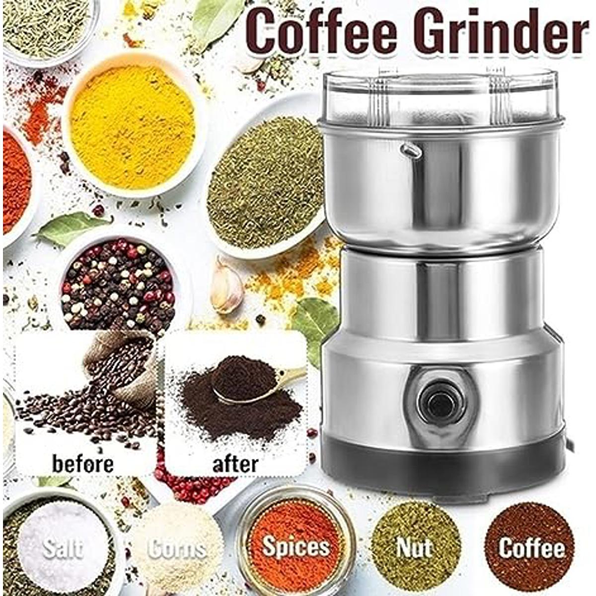 Nima High Quality Stainless Steel Electric Coffee Grinder Bean Nuts Spices Masala Grinder and Blender Coffee Bean Milling Machine NM-8300