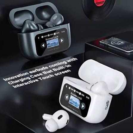 A9 Pro 2 Earbuds with LCD Tablet Airpods pro 2 with LCD touchscreen display bluetooth 5.3 for ios and android