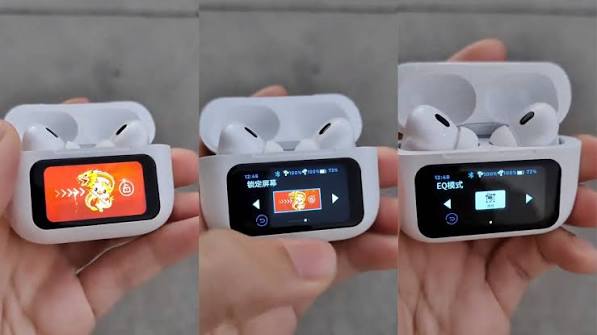 A9 Pro 2 Earbuds with LCD Tablet Airpods pro 2 with LCD touchscreen display bluetooth 5.3 for ios and android