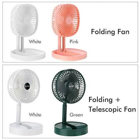 3 Speed Big size Rechargeable Mini Folding Telescopic Fan USB Rechargeable Floor Fan for Student Dormitory Home Outdoor Camping Office Small Desktop mini Fan