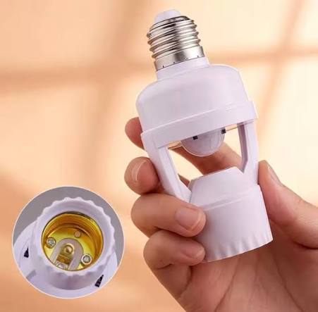 Motion Sensor Light Socket, PIR Infrared Motion Sensor LED Lamp Bulb Holder E27 AC220V, Auto On Off Night Light Control for Garage Basement with PIR Motion