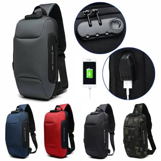 Fashion Anti-Theft Password Lock Crossbody Bag - High-Capacity Nylon Backpack with Adjustable Strap, Multiple Compartments & Secure Zipper Closure for Commuting, Travel, Hiking, Backpack for Travel