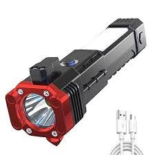 Versatile High Power Led Flashlight Focus Light Power Bank and Window Hammer