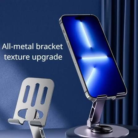 Universal Full Metal Mobile Phone Stand 360° Rotating Aluminum Alloy Base Desktop Tablet Phone Holder Stand