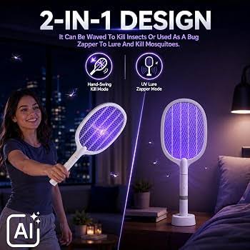 Mosquito Gadget Swatter UV Light with sharp sparking Fly Bug Zapper Insect Racket easy to used winter Fly Swatters Trap For Home Office Outdoor